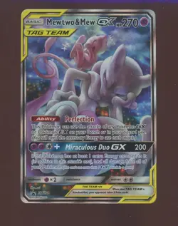 2019 Pokemon SM Black Star Promo #SM191 Mewtwo & Mew Gx FA - Image 1