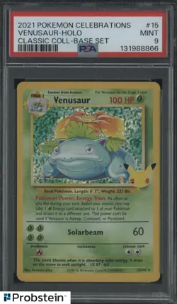 2021 POKEMON CELEBRATIONS CLASSIC COLLECTION #15 VENUSAUR-HOLO BASE SET PSA 9 - Image 1