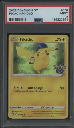 2022 POKEMON GO #028 PIKACHU-HOLO PSA 9 MINT - Image 1