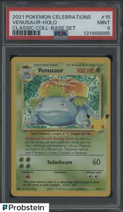 2021 POKEMON CELEBRATIONS CLASSIC COLLECTION #15 VENUSAUR-HOLO BASE SET PSA 9 - Image 1