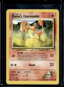 2000 Pokemon Gym Heroes Blaine's Charmander #61/132 - Image 1