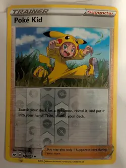 Poke Kid 173/202 Sword & Shield Base Pokemon Reverse Holo Foil Nice! - Image 1