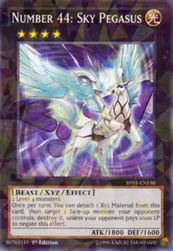 1x (EX) Number 44: Sky Pegasus - BP03-EN130 - Shatterfoil - 1st Edition YuGiOh - Image 1