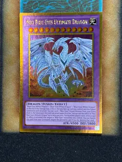Yugioh Neo Blue-Eyes Ultimate Dragon MVP1-ENG01 Gold Rare NM - Image 1
