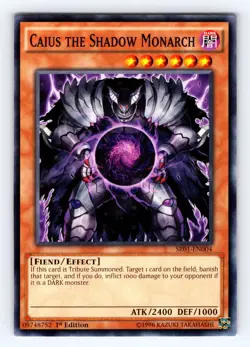 Yugioh Caius the Shadow Monarch SR01-EN004 1st Edition Common - NM 💎 - Image 1