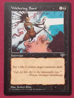 Magic The Gathering MIRAGE WITHERING BOON black card MTG - Image 1