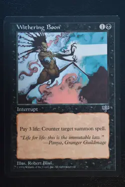 Magic The Gathering MTG WITHERING BOON Mirage LP Lightly Played - Image 1
