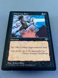 Withering Boon MTG Mirage-Lightly Played Excellent-Vintage Magic the Gathering - Image 3