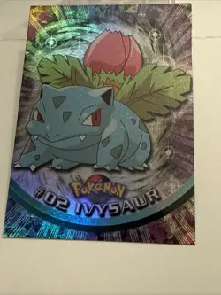 1999 Pokemon Topps #02 Ivysaur TV Animation Edition Holo Foil Series 1 - Image 3