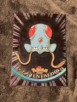 1999 Topps Pokemon TV Animation Series 1 #72 Tentacool Black Topps Logo Foil - Image 1