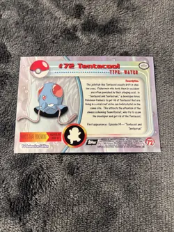 1999 Topps Pokemon TV Animation Series 1 #72 Tentacool Black Topps Logo Foil - Image 2