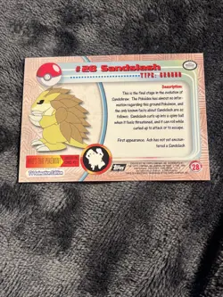 Sandslash 1999 Topps Pokemon TV Animation Edition Series 1 #28 Textured Foil - Image 2