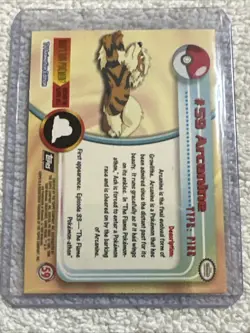 1999 topps Pokemon TV Animation Edition Series 1 Holo Foil #59 Arcanine - Image 2