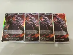 4 x Monkey.D.Dragon OP12-094 SR Legacy of the Master One Piece Card Game NM - Image 1