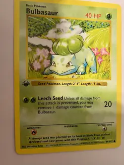 Mint-Bulbasaur Pokemon TCG Base Set 1st Edition 44/102 Card English 1999 - Image 1