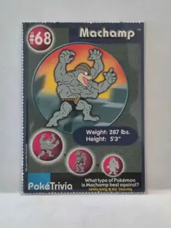 1999 Burger King Poketrivia Card #68 Machamp - Image 1