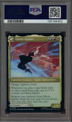 2025 MAGIC THE GATHERING MARVEL'S SPIDER-MAN #0078 GWEN/GHOST-SPIDER FOIL PSA 9 - Image 2