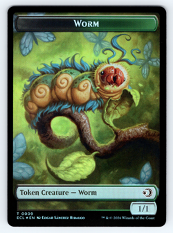 Merfolk | Worm FOIL - Double Sided Token - Lorwyn Eclipsed MTG - Image 2