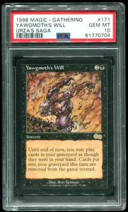 PSA 10 Yawgmoth's Will Urza's Saga Magic The Gathering 1998 MTG #171 - Image 1