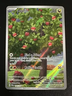 Applin 185/167 Pokemon Twilight Masquerade Full Art Illustration Rare Holo NM - Image 1