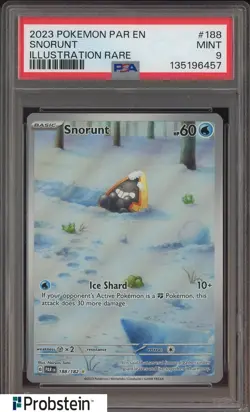 2023 POKEMON PAR EN-PARADOX RIFT #188 SNORUNT ILLUSTRATION RARE PSA 9 - Image 1