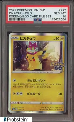 2022 POKEMON JAPANESE S PROMO #272 PIKACHU-HOLO POKEMON GO CARD FILE SET PSA 10 - Image 1