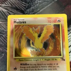 Pokemon TCG Moltres Fossil Holo Rare Unlimited Card 12/62 70 HP English 1999 - Image 2