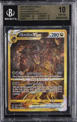 2023 POKEMON SWSH CROWN ZENITH GALARIAN GALLERY GIRATINA VSTAR BGS 10 - Image 1