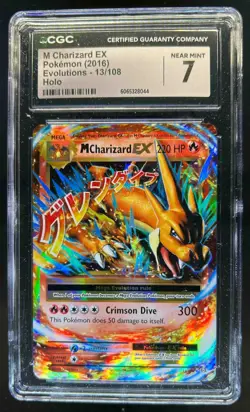 2016 Pokemon XY Evolutions Mega Charizard M EX Holo #13/108 CGC 7 - Image 1