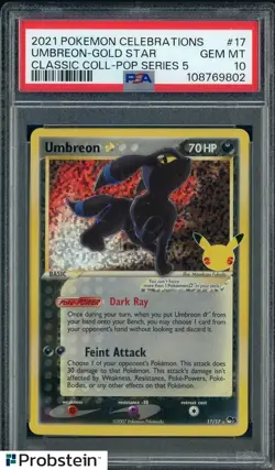 2021 Pokemon Celebrations Classic Pop Series 5 #17 Umbreon Gold Star PSA 10 - Image 1