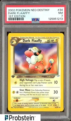 2002 Pokemon Neo Destiny 1st Edition #34 Dark Flaaffy PSA 7 NM - Image 1