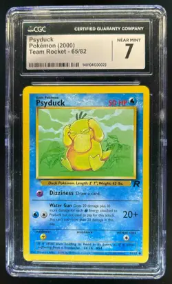 2000 Pokemon Team Rocket Psyduck #65/82 CGC 7 - Image 1