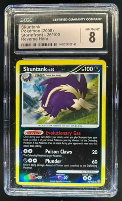 2008 Pokemon Diamond & Pearl Stormfront Skuntank Reverse Holo #26/100 CGC 8 - Image 1
