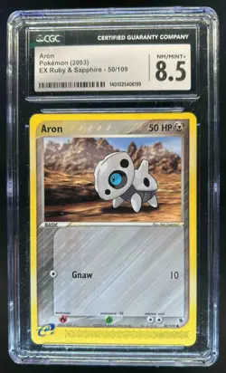 2003 Pokemon EX Ruby & Sapphire Aron #50/109 CGC 8.5 - Image 1