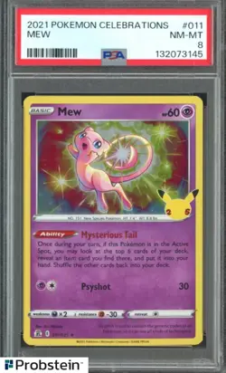 2021 POKEMON CELEBRATIONS #011 MEW PSA 8 NM-MT - Image 1