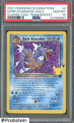 2021 POKEMON CELEBRATIONS CLASSIC COLLECTION #8 DARK GYARADOS-HOLO PSA 10 - Image 1