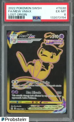 2022 POKEMON SWORD & SHIELD LOST ORIGIN #TG30 FA/MEW VMAX LOST ORIGIN PSA 6 - Image 1