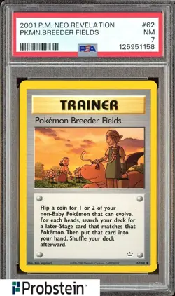 2001 Pokemon Neo Revelation #62 Pokemon Breeder Fields PSA 7 NM - Image 1