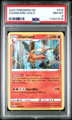 2022 Pokemon Charizard - Pokemon Go - 010/078 - PSA 8 NM-M - Image 2