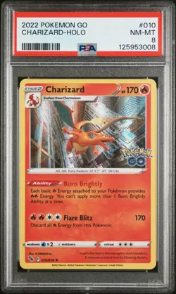 2022 POKEMON GO CHARIZARD #010/078 HOLO PSA 8 - Image 1