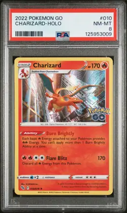 2022 POKEMON GO CHARIZARD #010/078 HOLO PSA 8 B - Image 1