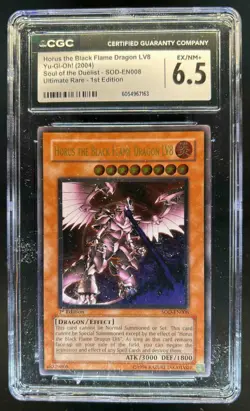 2004 Yu-Gi-Oh! Horus Black Flame Dragon LV8 1st Edition #SOD-EN008 CGC 6.5 - Image 1