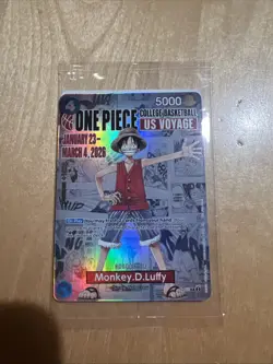 One Piece College Basketball US Voyage Luffy Card IN HAND - MINT - UNOPENED - Image 1