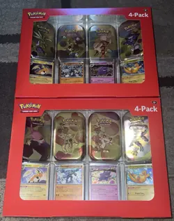 Pokemon TCG Scarlet & Violet 151 Sealed 4-Pack Sam’s Club Mini Tin Brand New X2 - Image 1