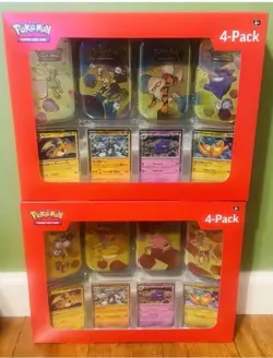 POKEMON TCG SCARLET VIOLET 151 MINI TIN (4) PACK LOT (2) SAM'S CLUB FACTORY SEAL - Image 1