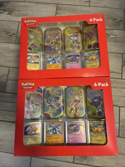 Pokemon TCG Scarlet & Violet 151 Mini Tin 4-Pack Lot Of 2 Sam’s Club Sealed - Image 1
