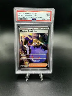 Morty's Conviction 211/162 Special Illustration Rare Pokemon PSA 9 - Image 1