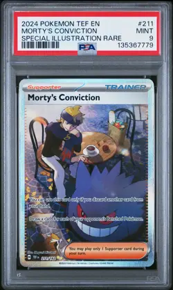 Morty's Conviction 211/162 Special Illustration Rare Pokemon PSA 9 *779 - Image 1