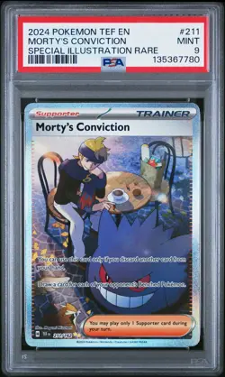 Morty's Conviction 211/162 Special Illustration Rare Pokemon PSA 9 *780 - Image 1