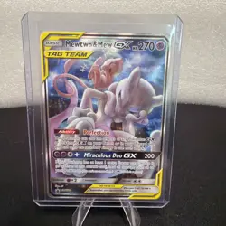 Mewtwo & Mew GX SM191 Holo Black Star Promo Tag Team Near Mint/Mint - Image 1